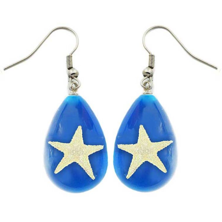 blue starfish earrings