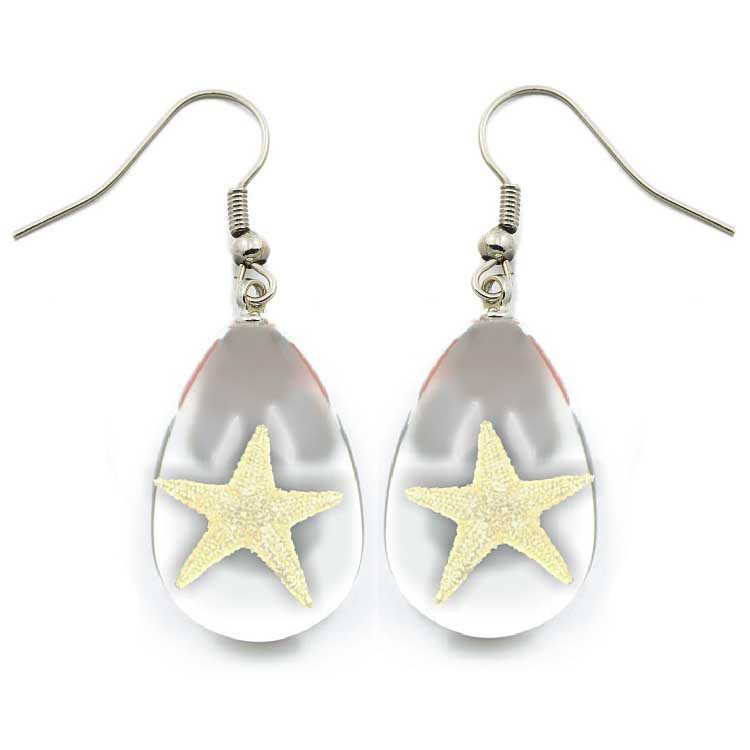 clear starfish earrings