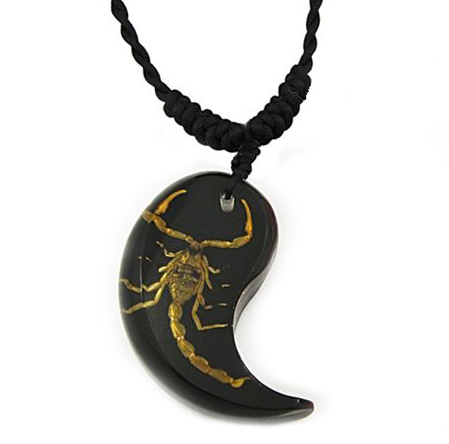 black golden scorpion necklace