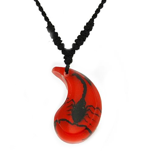 red black scorpion necklace
