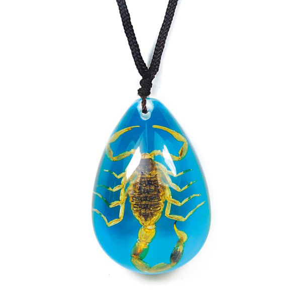 blue gold scorpion necklace