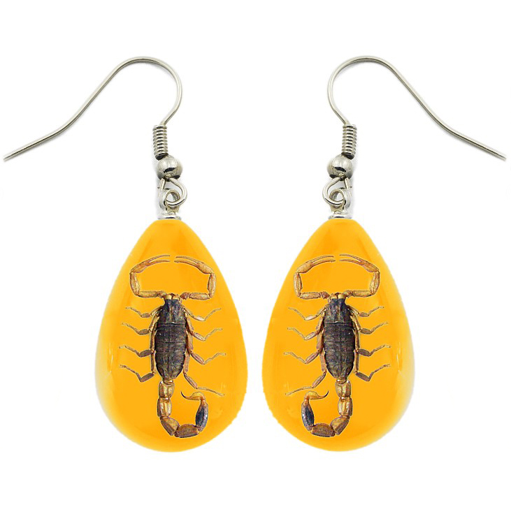 yellow gold scorpion earrings