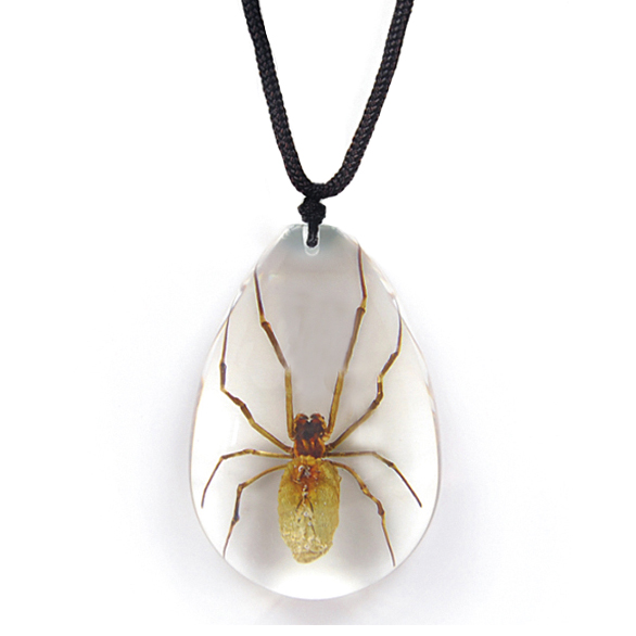 Brown recluse spider necklace
