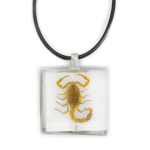 scorpion necklace gold revolving spinning pendant