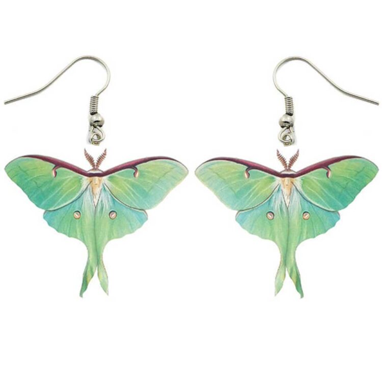 Actias luna green saturn moth REPLICA earrings