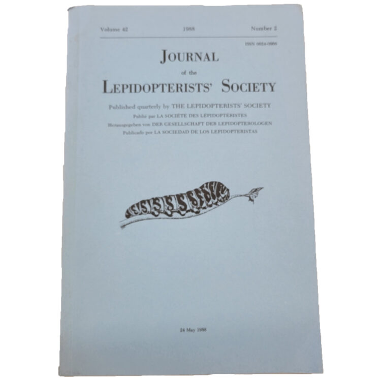Journal of the Lepidopterists' Society - Volume 42 Number 2 May 1988