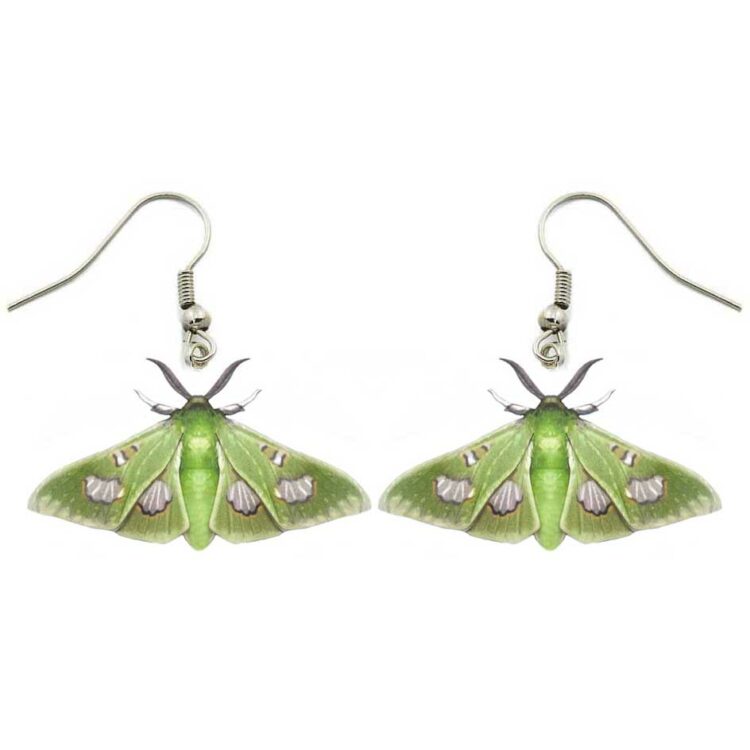 Siga liris green moonlight queen moth Peru REPLICA earrings