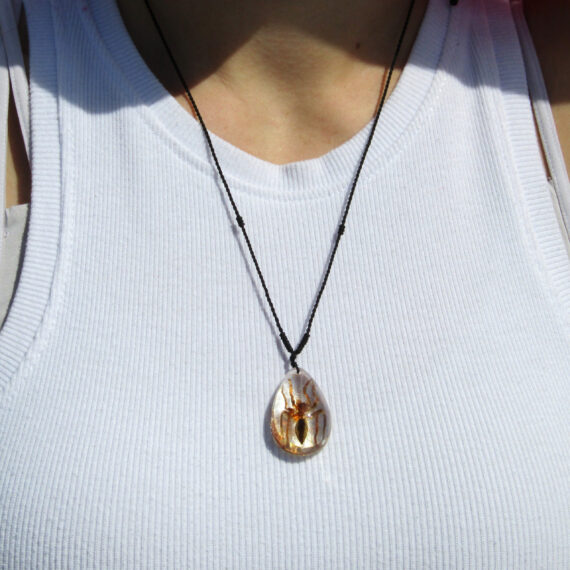 brown recluse spider necklace